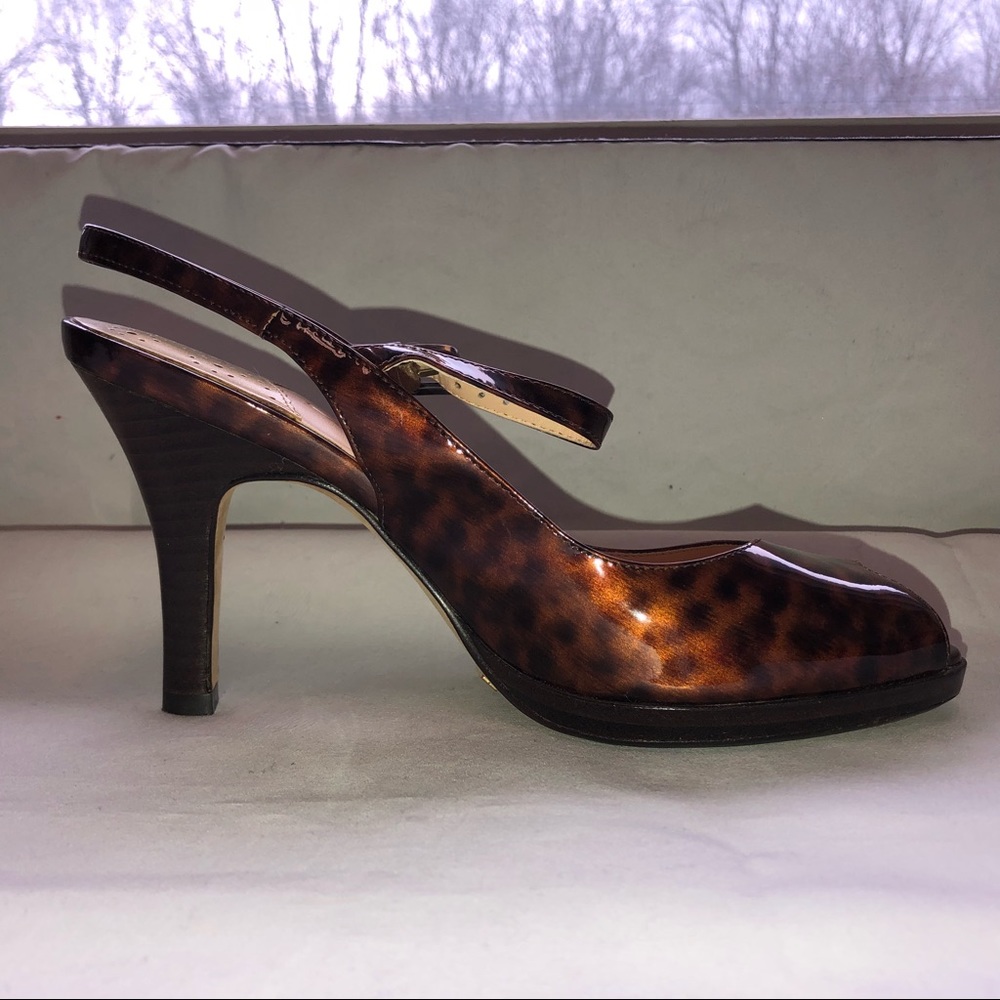 COLE HAAN Nike Air Sz 8 Patent Mary Jane Peeptoe - Picture 6 of 8